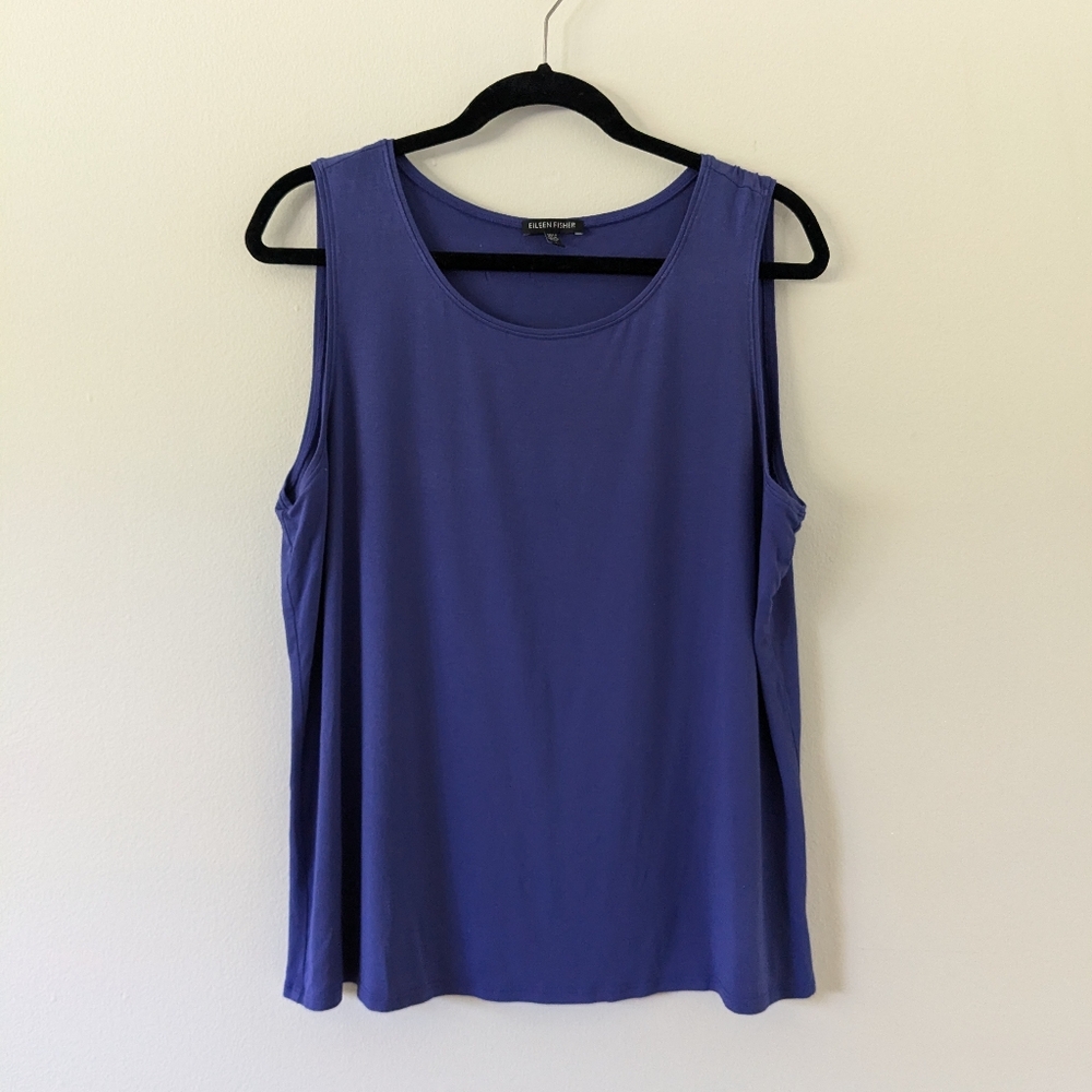 Eileen Fisher Purple Rayon Blend Sleeveless Tank Top Womens XL